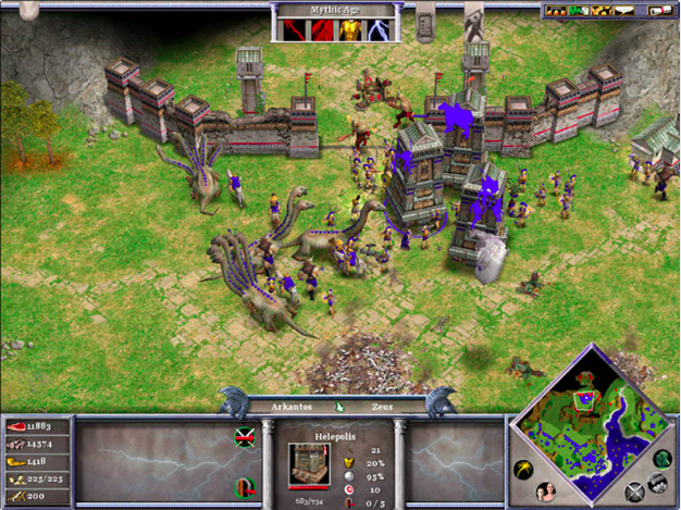 A typical game scene with some cyclops, hydras, minotaurs