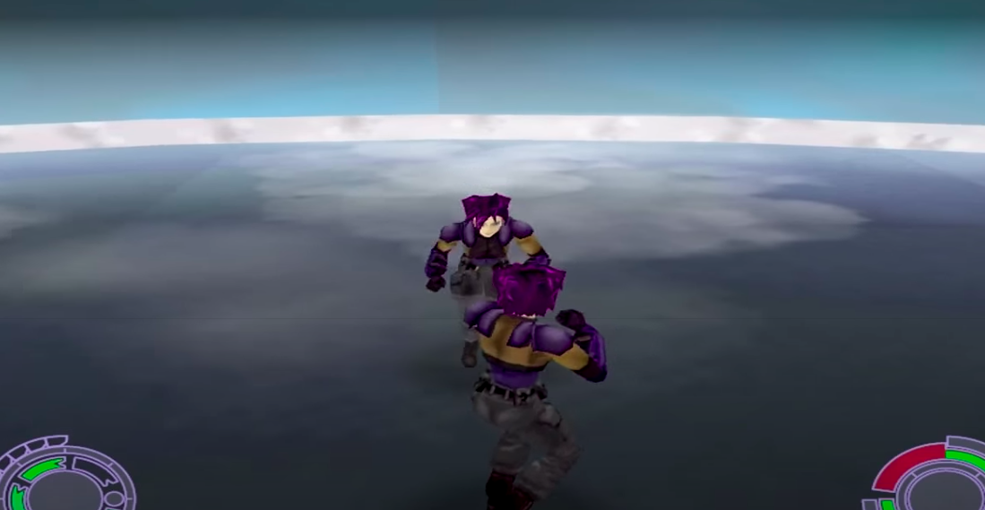 Konko Fighting Herself in a dream in the Dream Drive Level, The game is full of awesome mind-bending levels like this